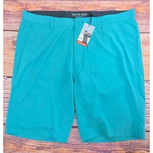 Matte Grey Wayfarer Tortoise Golf Shorts Size 38 Turquoise Polyester NEW NWT